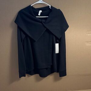 Black Shawl Collar Sweatshirt